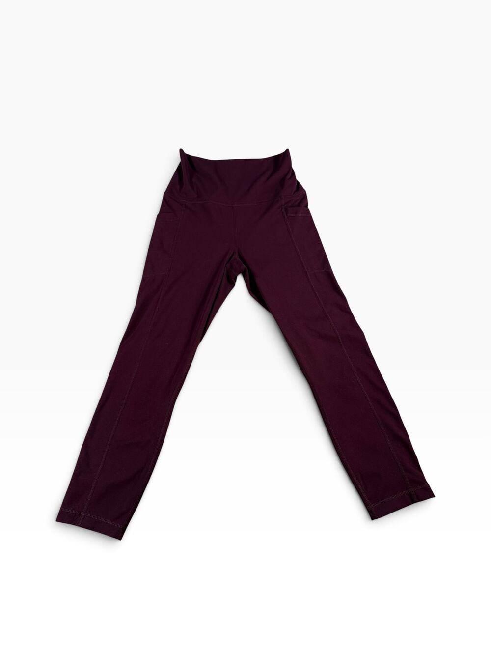 Yogalicious Lux Women’s Small Burgundy High Rise Leggings Side Pockets Yoga